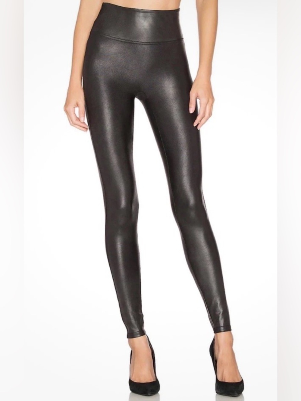 Spanx Faux Leather High Waisted Leggings Black Size Small